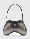 Diesel Double-d Shoulder Pu Shoulder Bag In Gray