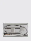 Diesel 1dr Wallet Strap With Adjustable Shoulder Strap And Oval D Plaque In Gray