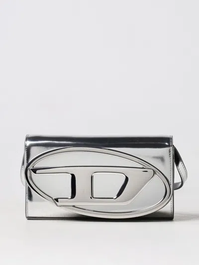 Diesel Shoulder Bag  Woman Color Silver In Metallic