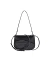 Diesel Shoulder Bag In Soft Nappa Leather With Oversized Oval D Detail In Black