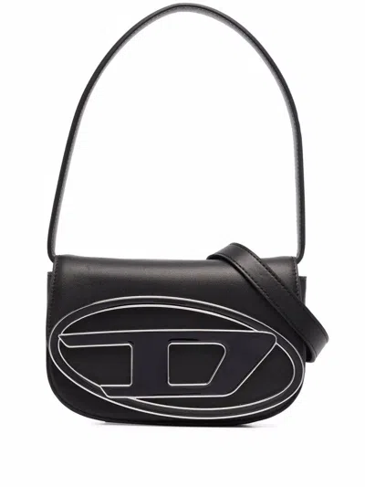 Diesel Shoulder Bag Leather "1dr" In Black