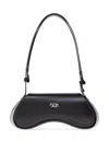 Diesel 'play' Black Shoulder Bag With Oval D Logo Detail On The Front In Ecoleather Woman