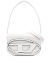 Diesel Womens White 1dr Logo-plaque Leather Shoulder Bag