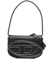 Diesel Shoulder Bag With Logo Plaque In Black
