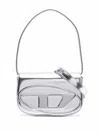 Diesel Shoulder Bag With Shiny Metallic Finish In White