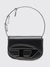 Diesel Structured Black Shoulder Bag With Removable Charms In Black