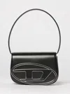 Diesel Mini Shoulder Bag In Soft Nappa Leather With Logo Detail In Black