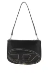 Diesel 1dr Twin Embossed-logo Shoulder Bag In Black