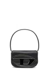 Diesel Rectangular Leather Shoulder Bag With Single Handle In Black
