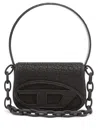 Diesel 1dr Leather Shoulder Bag With Dry Finish In Black