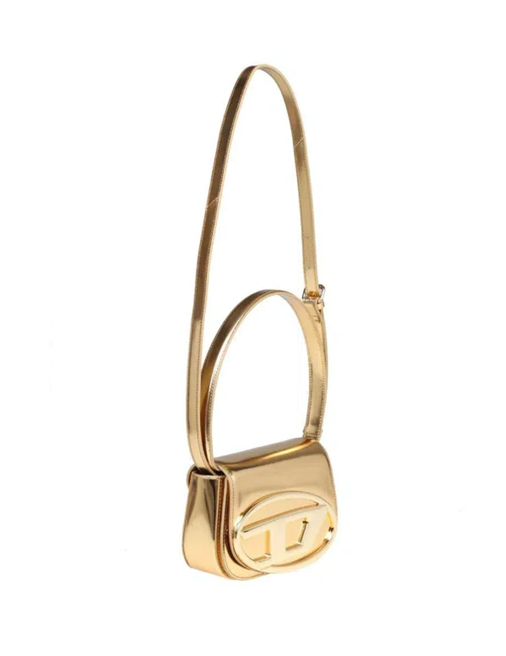 Diesel Shoulder Bag In Mirrored Leather In Gold | ModeSens