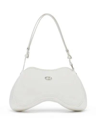 Diesel Play Logo-plaque Shoulder Bag In White