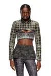 Diesel Shrug In Houndstooth-weave Denim In Multi