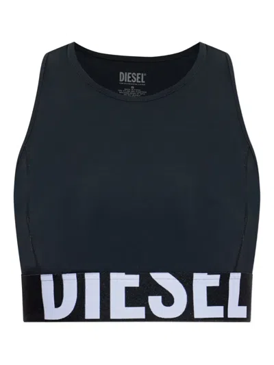 Diesel Sibilla-d-pop Logo-band Top In Blue