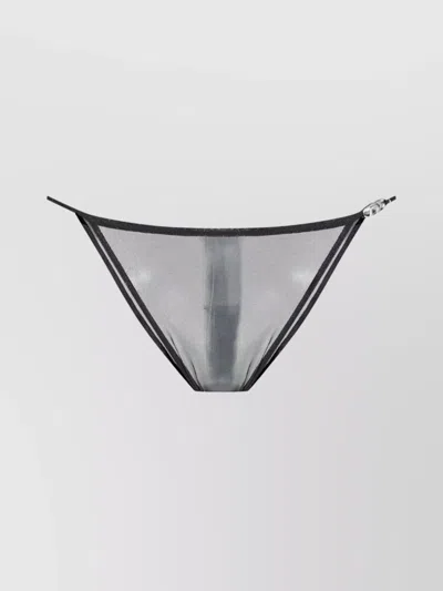 Diesel Side Insert Sheer Fabric Thin Straps In Black