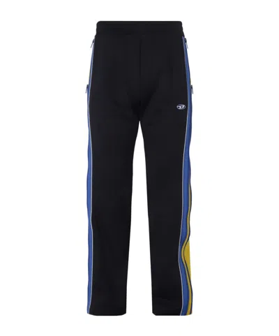 Diesel Side Stripe-detail Track Pants In Black