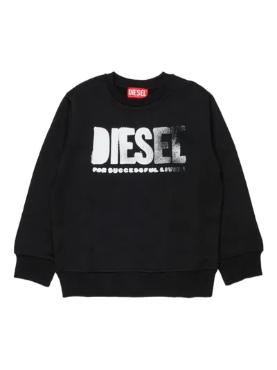 Diesel Kids' Sider Over Sweatshirt In Black
