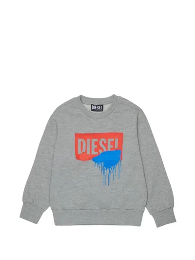 Diesel Kids' Sigrafop Print Sweatshirt In Gray