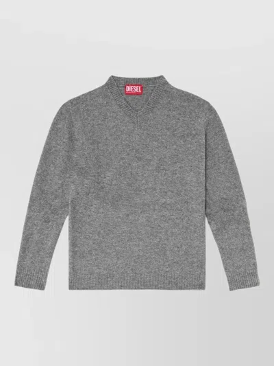 Diesel Silk Crewneck Jumper In Gray