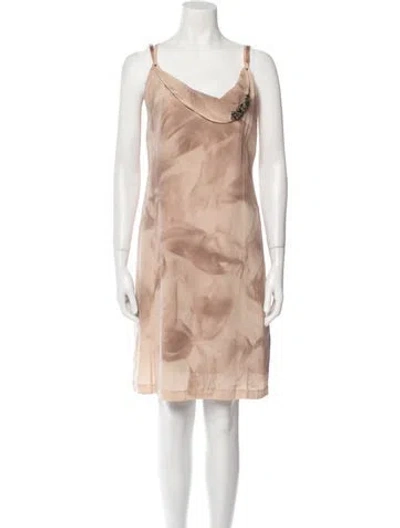 Pre-owned Diesel Silk Knee-length Dress In Neutral