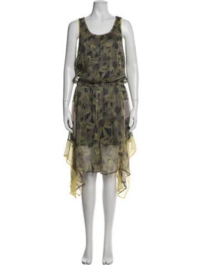 Pre-owned Diesel Silk Midi Length Dress In Green