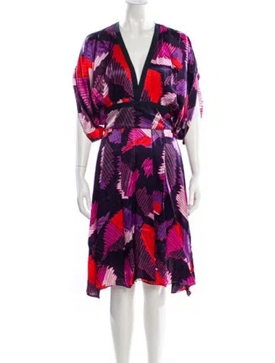 Pre-owned Diesel Silk Midi Length Dress W/ Tags In Multi