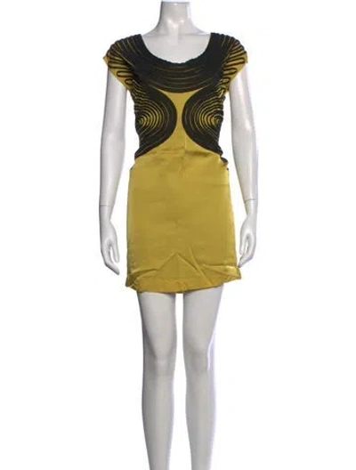 Pre-owned Diesel Silk Mini Dress In Yellow