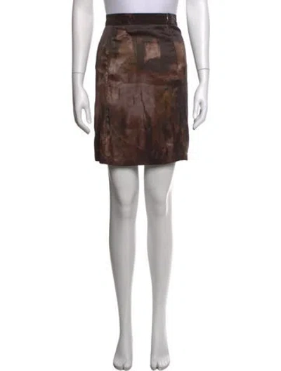 Pre-owned Diesel Silk Mini Skirt In Brown