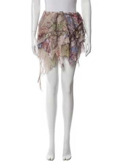 Pre-owned Diesel Silk Mini Skirt W/ Tags In Multi