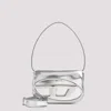 Diesel 1dr Mirror Leather Shoulder Bag In Silver