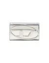 Diesel 1dr Leather Wallet In Silver