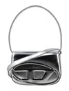 Diesel Silver Cow Leather 1dr Handle Bag In Silver