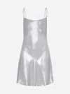 Diesel Women Short Metallic Dress With Shawl Neckline
