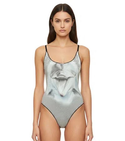 Diesel Silver Graphic Swimwear