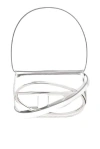 Diesel Luxurious Leather Shoulder Bag 1dr In Silver