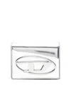 Diesel Silver Leather Wallet In Silver