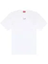 Diesel T-madjust-tr Cotton T-shirt In Bianco