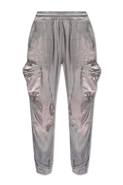 Diesel Silver Polyester Trousers