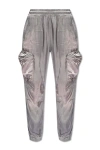 Diesel Cargo Pocket Trousers Elastic Cuffs In Silver