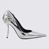 Diesel D-ten & Half-metallic Pumps With Curved Heel In Silver