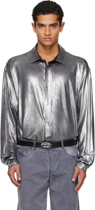 Diesel Silver S-fred-foil Shirt In Gray