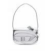 Diesel Metallic Silver Shoulder Bag 1dr Compact With Adjustable Strap In Silver