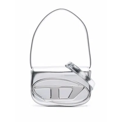 DIESEL DIESEL SILVER SHOULDER BAGS WOMEN