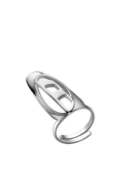 Diesel Silver-tone Brass Nail Ring In Metallic