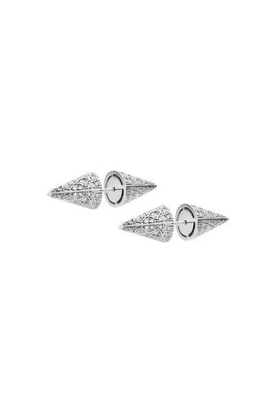 Diesel Silver-tone Brass Stud Earrings In Metallic
