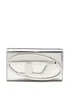 Diesel Silver Handbag With Prominent Logo And Detachable Strap