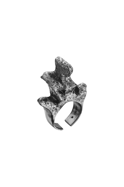 Diesel Silver-tone Center Focal Ring In Gray