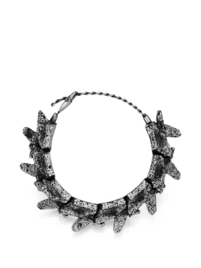 Diesel Silver-tone Components Bracelet In Animal Print