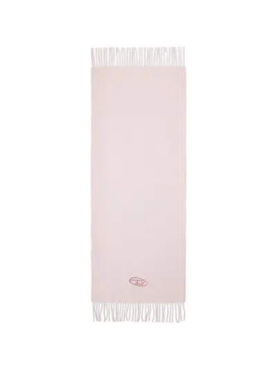 Diesel S-imon Oval-d Fringed Scarf In Pink