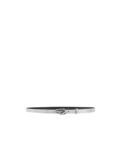 Diesel Simple Metal Belt In Metallic